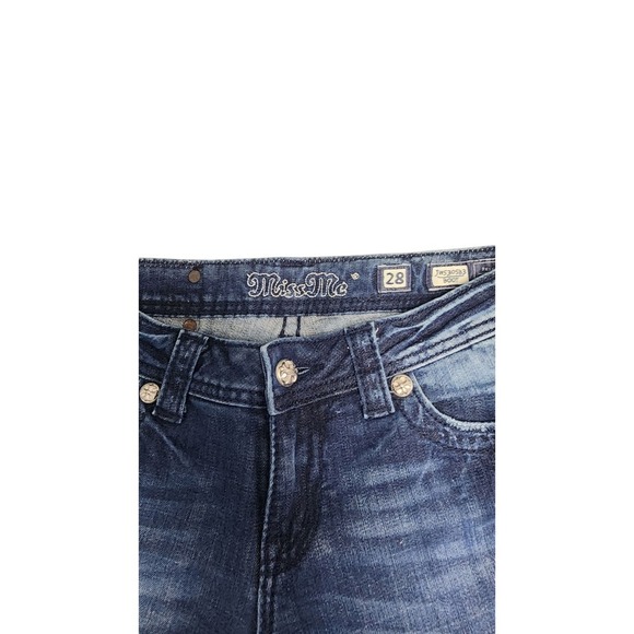 Miss Me Jeans Womens Size 28 Bootcut‎ Embellished Dark Wash Denim - Picture 3 of 6